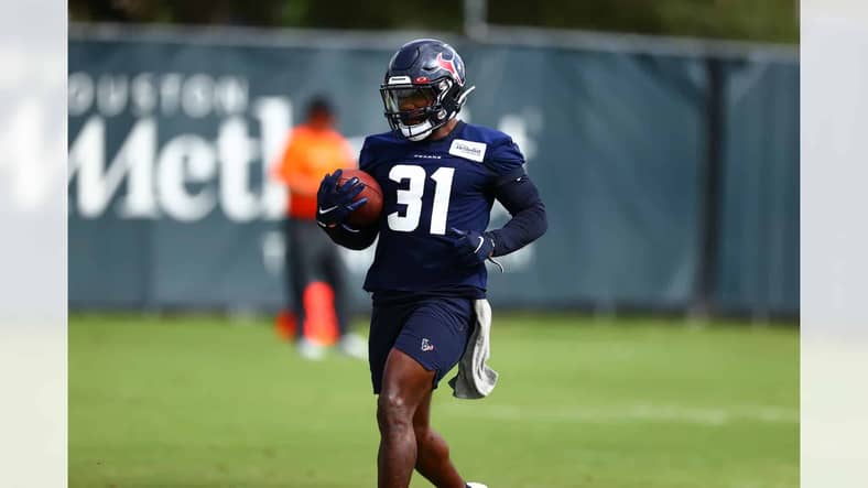 Houston Texans Rookie Running Dameon Pierce. Photo Credit: Zach Tarrant | Houston Texans