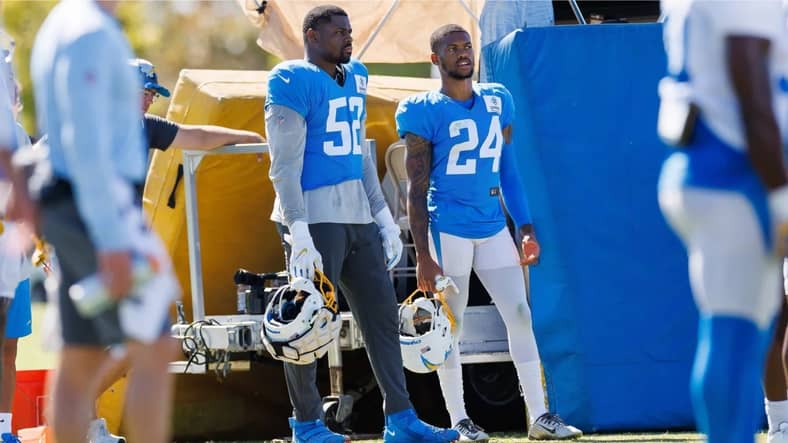 Chargers Training Camp Report: Versatility Is The Name of the Game For The Secondary 2 Photos: Day 9 at Chargers Camp - Nasir Adderley and Khalil Mack