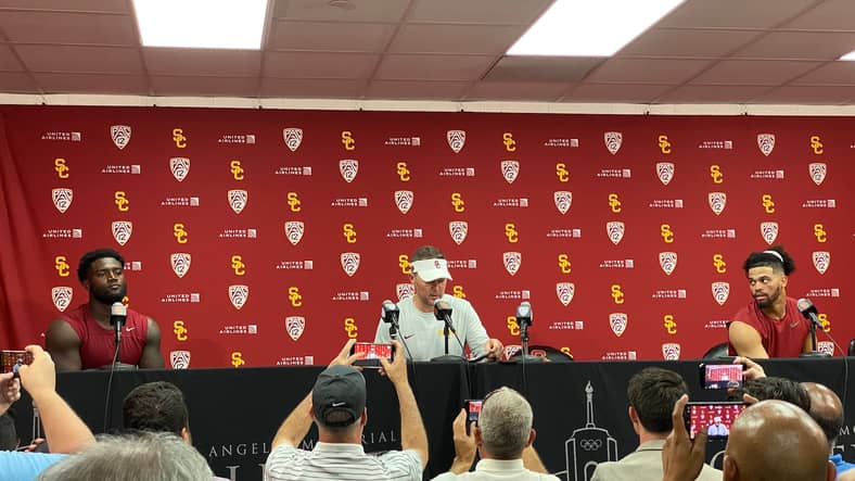 USC Trojans Press Conference After Beating Rice At The Coliseum. Photo Credit: Ryan Dyrud | LAFB Network