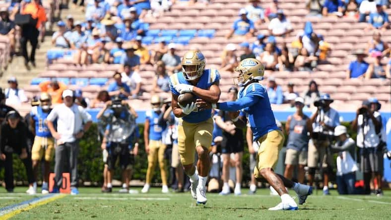 Zach Charbonnet And Dorian Thompson-Robinson Against Bowling Green. Photo Credit: Ross Turteltaub | UCLA Athletics