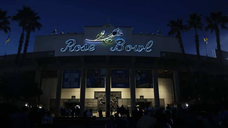 The Rose Bowl After Dark. Photo Credit: Jesus Ramirez | UCLA Athletics