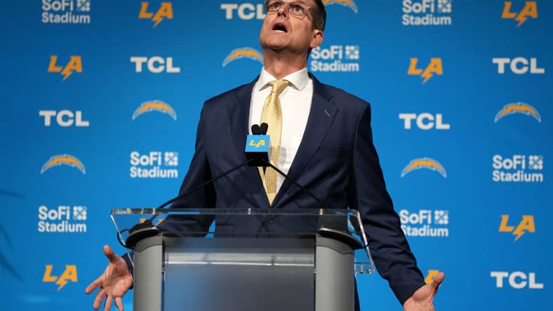 Jim Harbaugh reportedly at risk of losing key member of Los Angeles Chargers coaching staff to another NFL team 2 Jim Harbaugh, Los Angeles Chargers