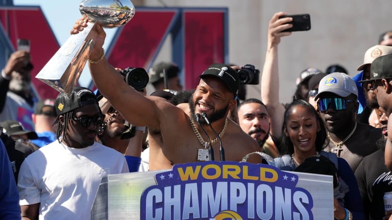 NFL: Super Bowl LVI-Los Angeles Rams Championship Parade Aaron Donald
