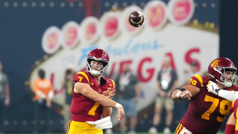 NCAA Football: Vegas Kickoff Classic-Southern California at Louisiana State | USC Football Quarterback Miller Moss