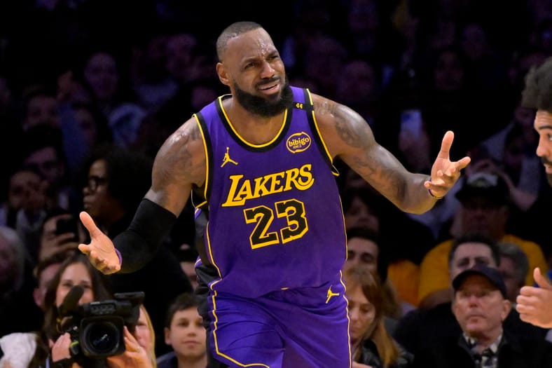 LeBron James NBA: Brooklyn Nets at Los Angeles Lakers