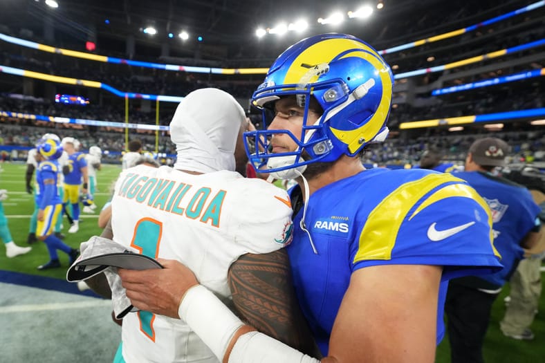 NFL: Miami Dolphins at Los Angeles Rams Matthew Stafford, Tua Tagovailoa