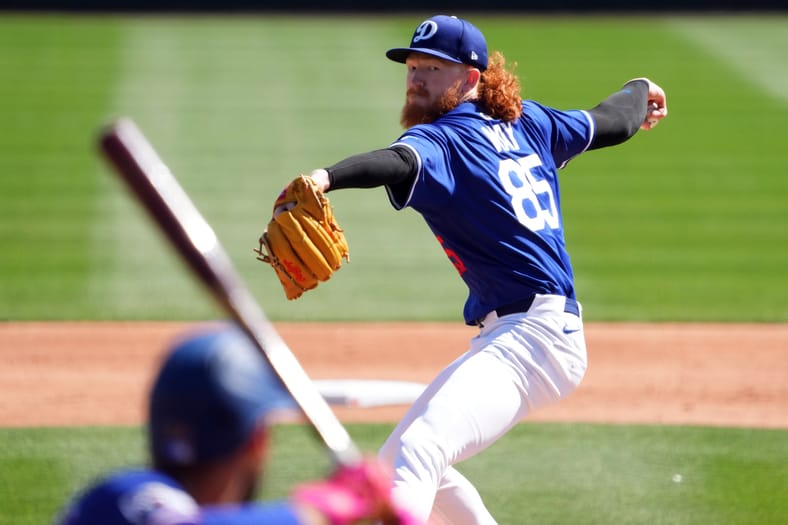 MLB: Spring Training-Texas Rangers at Los Angeles Dodgers
