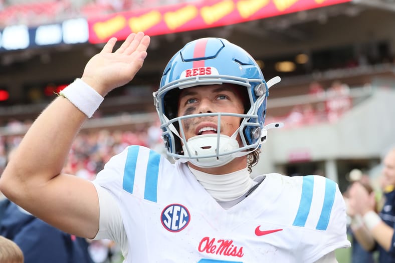 Top 1st Round QB Identified For Los Angeles Rams To Replace Matthew Stafford, Per CFB Analyst 3 NCAA Football: Mississippi at Arkansas