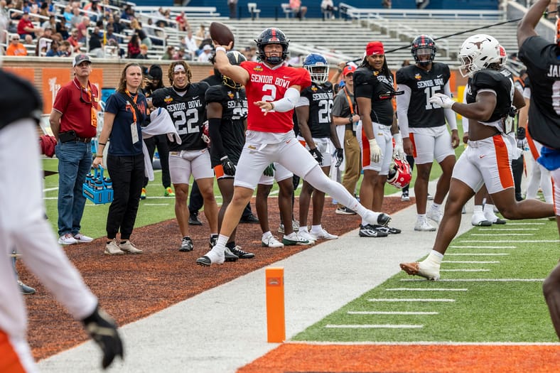 NCAA Football: NCAA Senior Bowl Practice Las Vegas Raiders