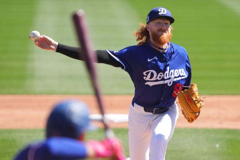MLB: Spring Training-Texas Rangers at Los Angeles Dodgers
