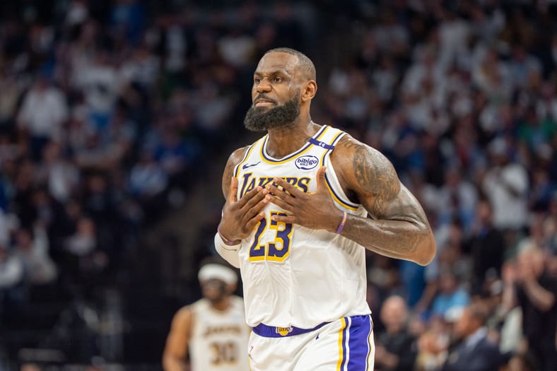 NBA: Playoffs-Los Angeles Lakers at Minnesota Timberwolves | LeBron James