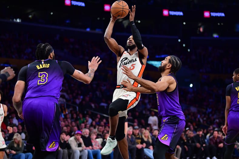 NBA: Detroit Pistons at Los Angeles Lakers
