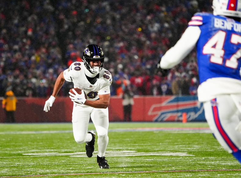 NFL: AFC Divisional Round- Baltimore Ravens at Buffalo Bills Isaiah Likely 