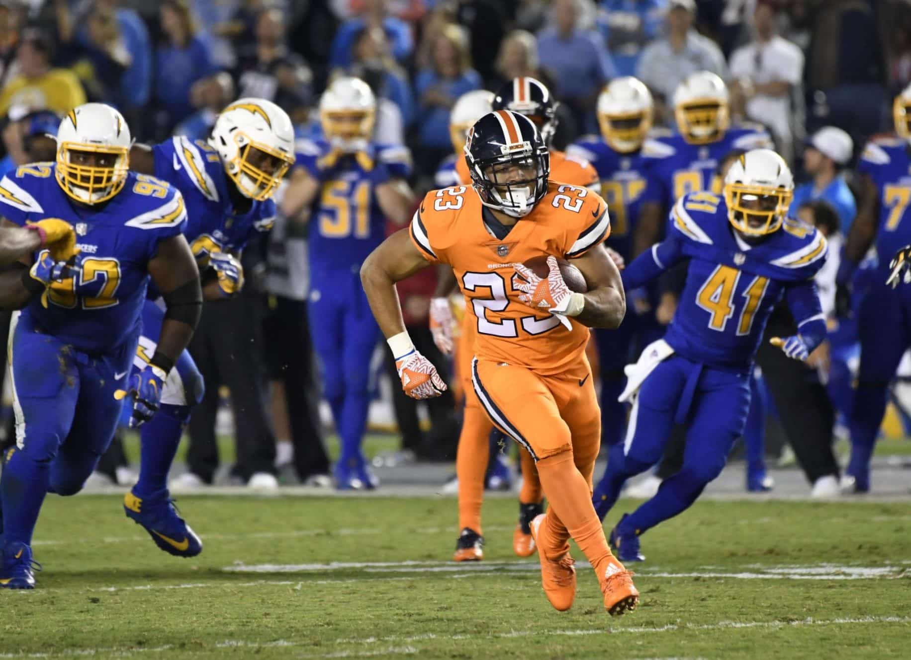 New feature running back in Denver Devontae Booker (Photo By John Leyba/The Denver Post)