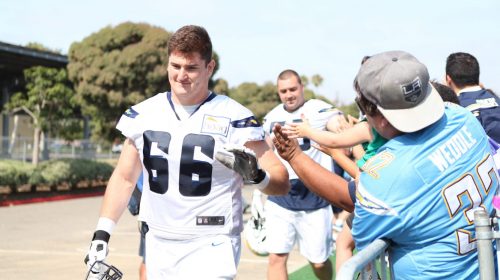 Chargers Training Camp Dan Feeney, Chargers offensive line