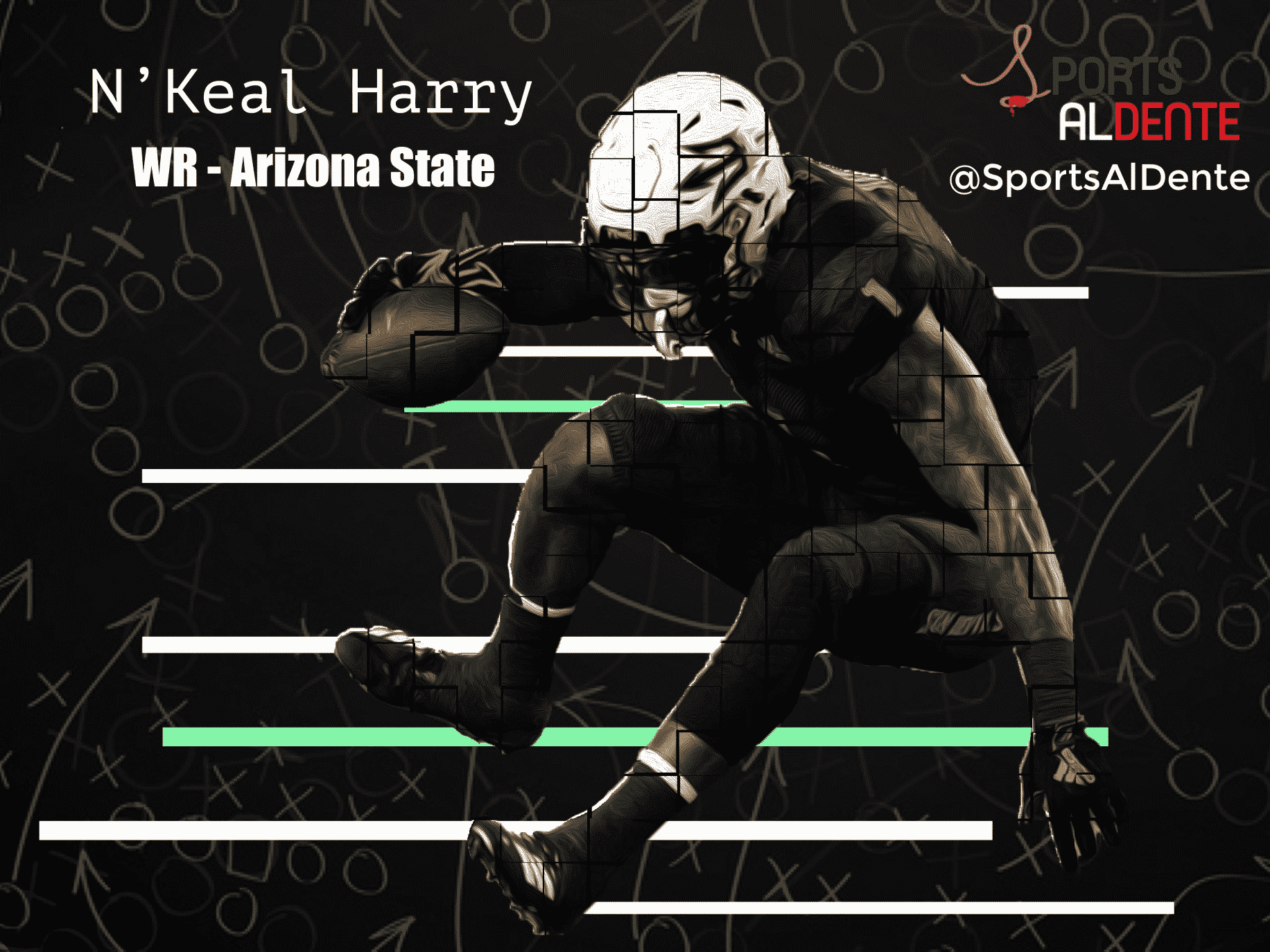 N'Keal Harry NFL Draft Profile. Photo Credit: USA Today Images / Sports Al Dente Illustration