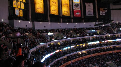 Los Angeles Lakers Banners At Staples Center. Photo Credit: Radhika Bhagwat | Under Creative Commons License