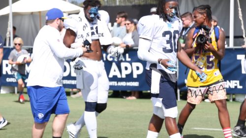 The Strange Case Of Todd Gurley's Knee 7 Todd Gurley Enjoys Some Cake For His Birthday At Rams Training Camp In Irvine California 08/03/19. Photo Credit: Ryan Dyrud | Sports Al Dente