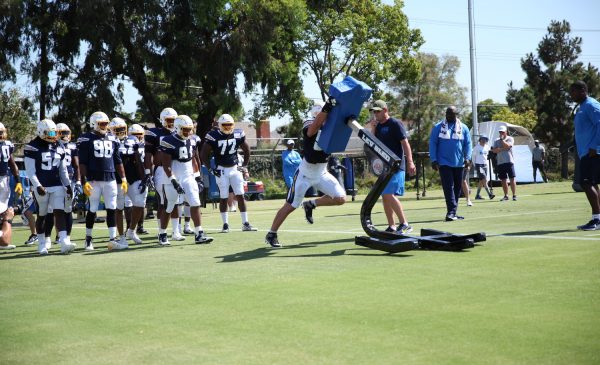 Los Angeles Chargers Defense Practices At Training Camp. Photo Credit: Ryan Dyrud | Sports Al Dente