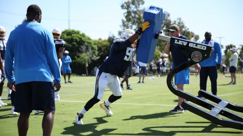 The Chargers Defensive Line: Week 14 6 Chargers Players To Watch. Los Angeles Chargers Defensive End Isaac Rochell During 2019 Training Camp. Photo Credit: Ryan Dyrud | Sports Al Dente