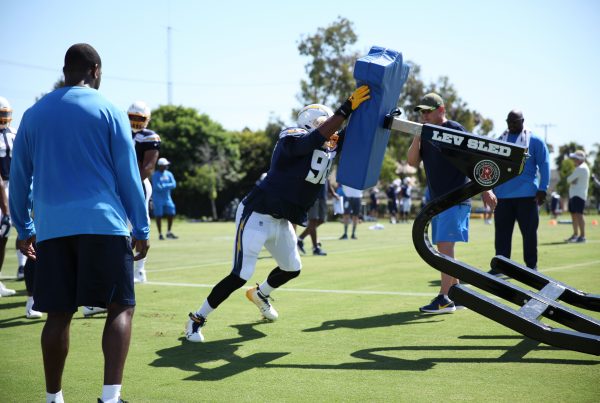 Chargers Players To Watch. Los Angeles Chargers Defensive End Isaac Rochell During 2019 Training Camp. Photo Credit: Ryan Dyrud | Sports Al Dente