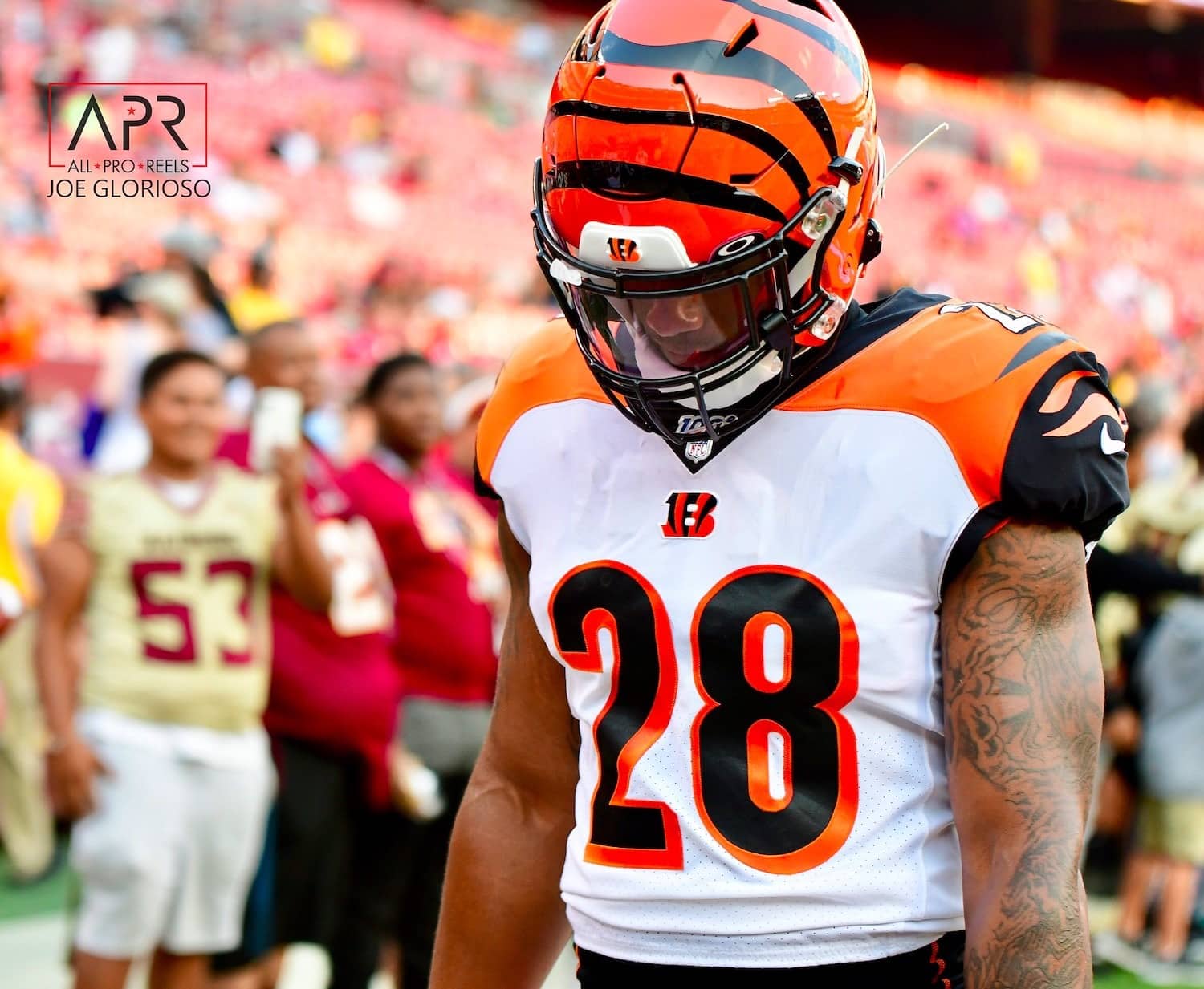 Cincinnati Bengals Running Back Joe Mixon. Photo Credit: Joe Glorioso | All-Pro Reels | Under Creative Commons License