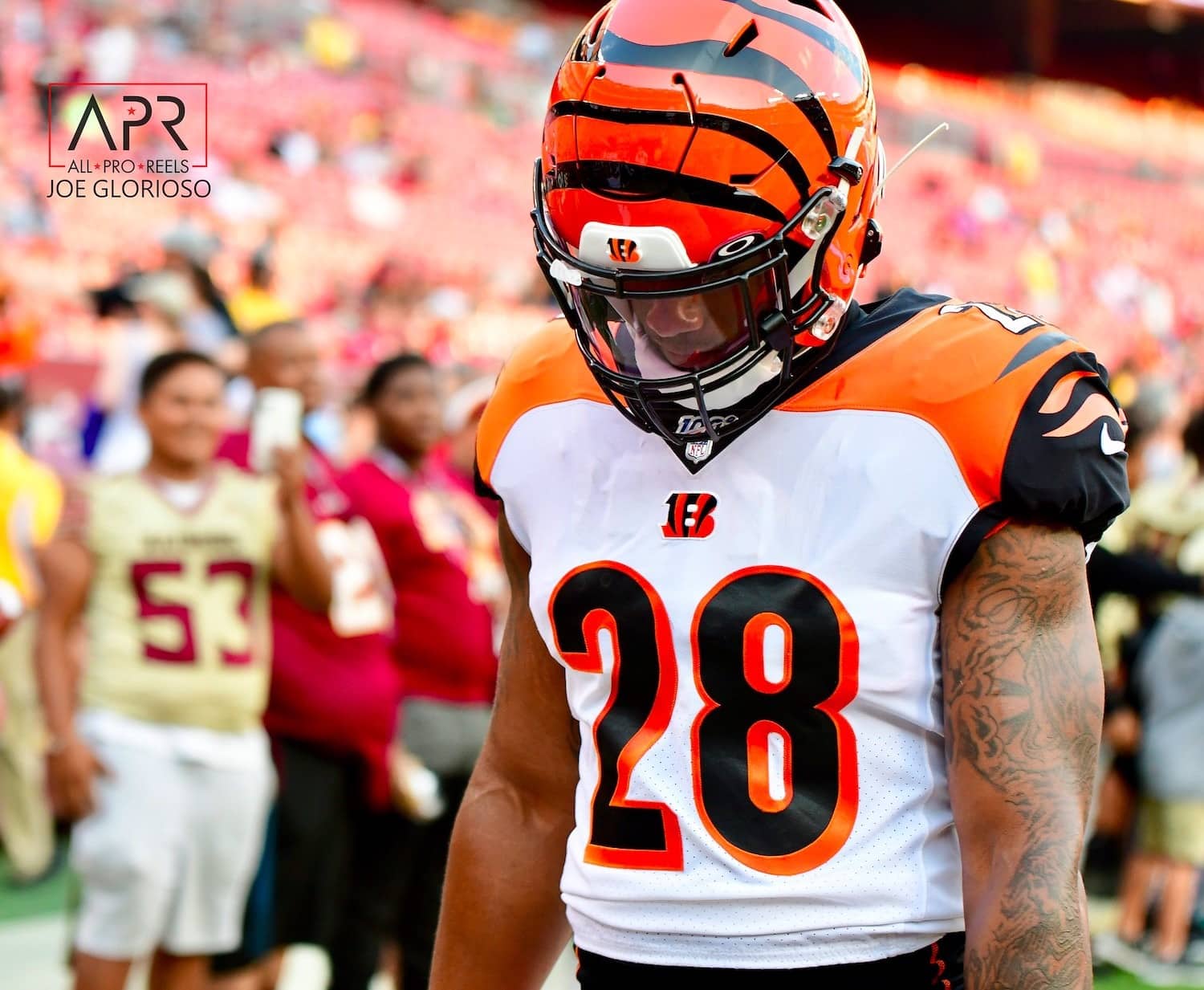 Cincinnati Bengals Running Back Joe Mixon. Photo Credit: Joe Glorioso | All-Pro Reels | Under Creative Commons License