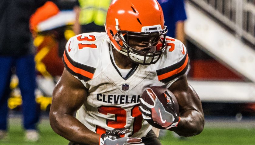 Week 12 Fantasy Football DFS Optimal Lineup 3 Cleveland Browns Running Back Nick Chubb. Photo Credit: Erik Drost | Under Creative Commons License