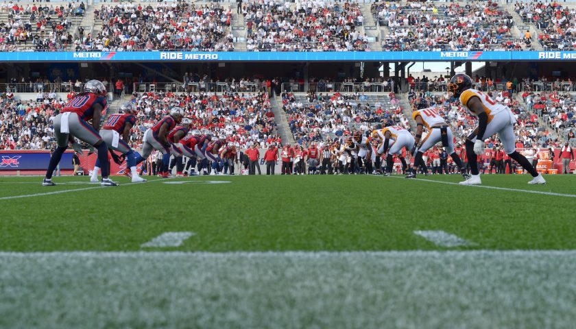 HOUSTON, TX - FEBRUARY 8: The Houston Roughnecks and the LA Wildcats line up for kickoff on February 8, 2020 at TDECU Stadium in Houston, Texas. (Photo by Thomas Campbell/XFL)