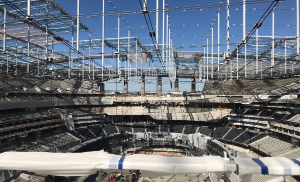 Inside Of SoFi Stadium During Construction. Photo Credit: Ryan Dyrud | The LAFB Network