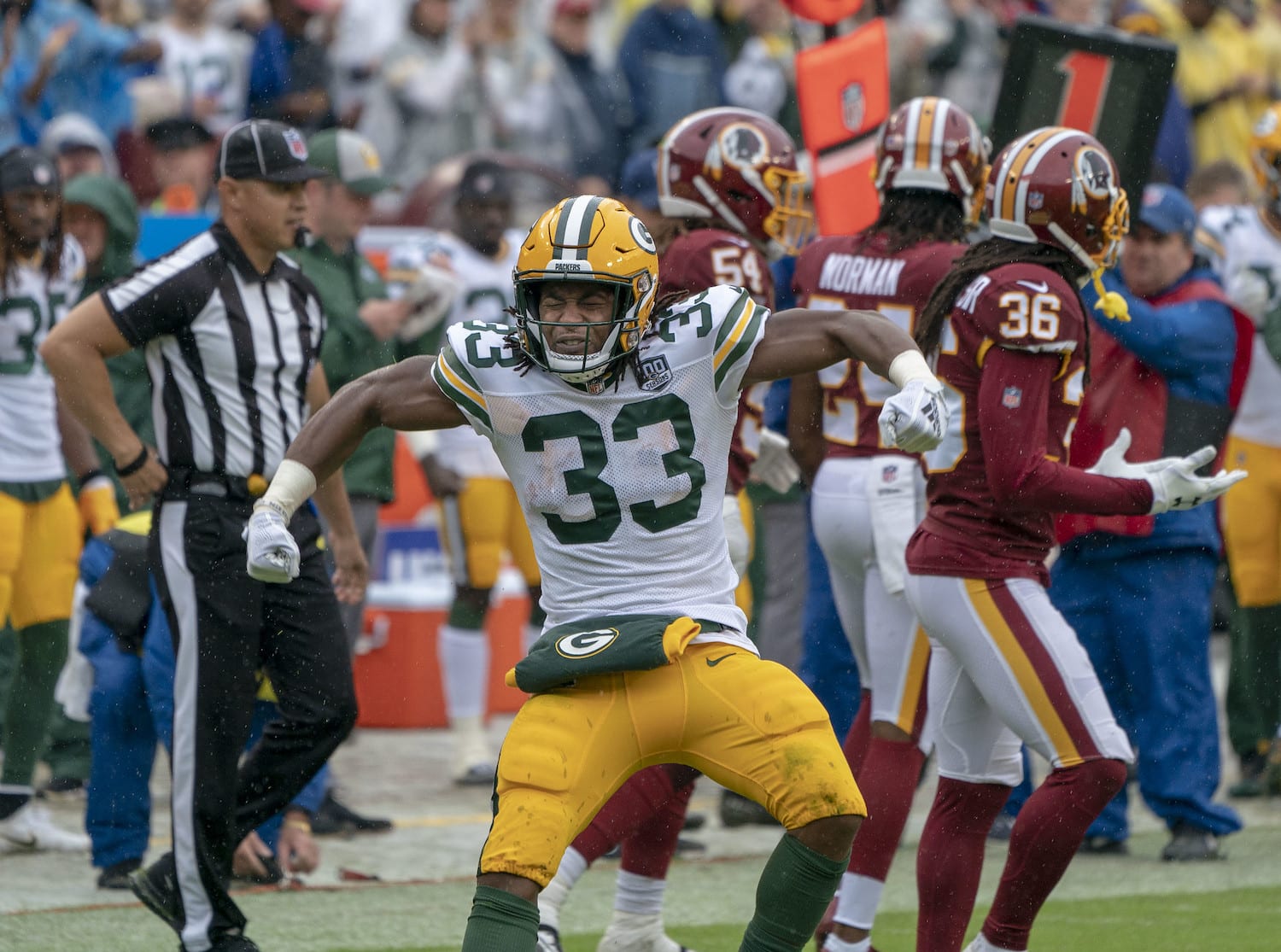 Green Bay Packers Running Back Aaron Jones. Photo Credit: KA Sports Photos | Under Creative Commons License