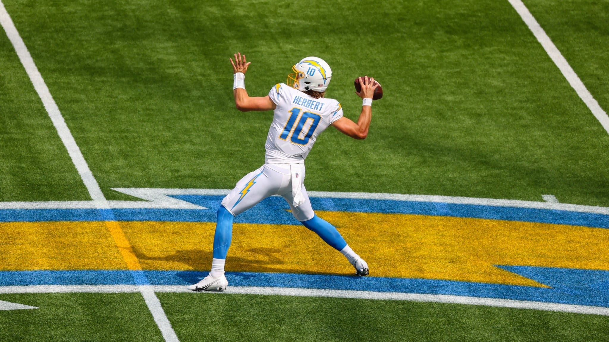 Los Angeles Chargers Quarterback Justin Herbert. 