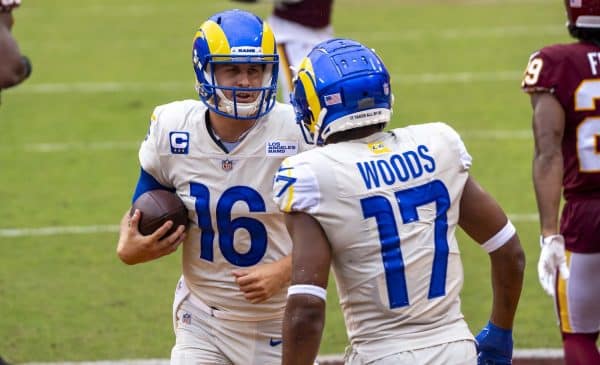 Los Angeles Rams Quarterback Jared Goff and Wide Receiver Robert Woods. Photo Credit: All-Pro Reels | Under Creative Commons License