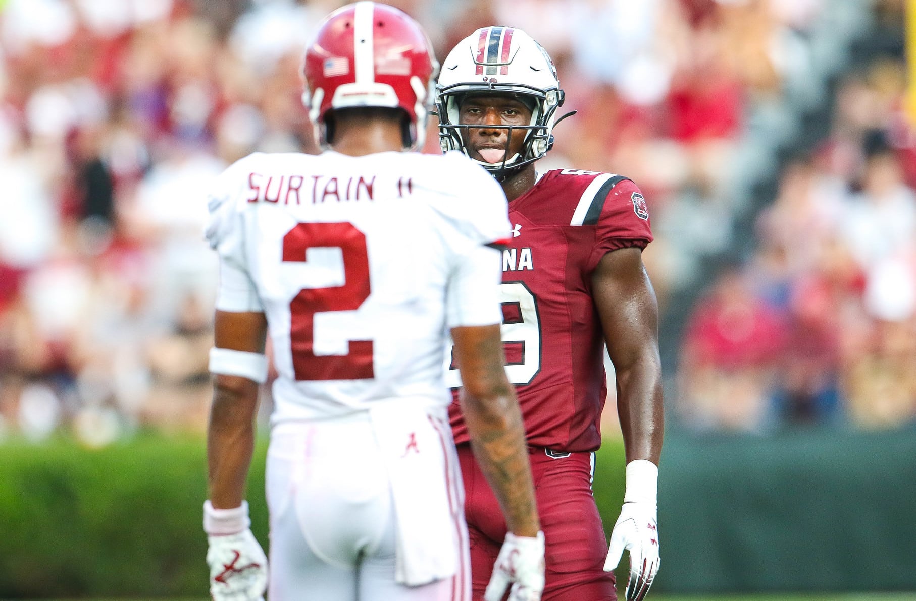 University Of Alabama Cornerback Patrick Surtain II. Photo Credit: Katie Dugan, Gamecock Central | Under Creative Commons License