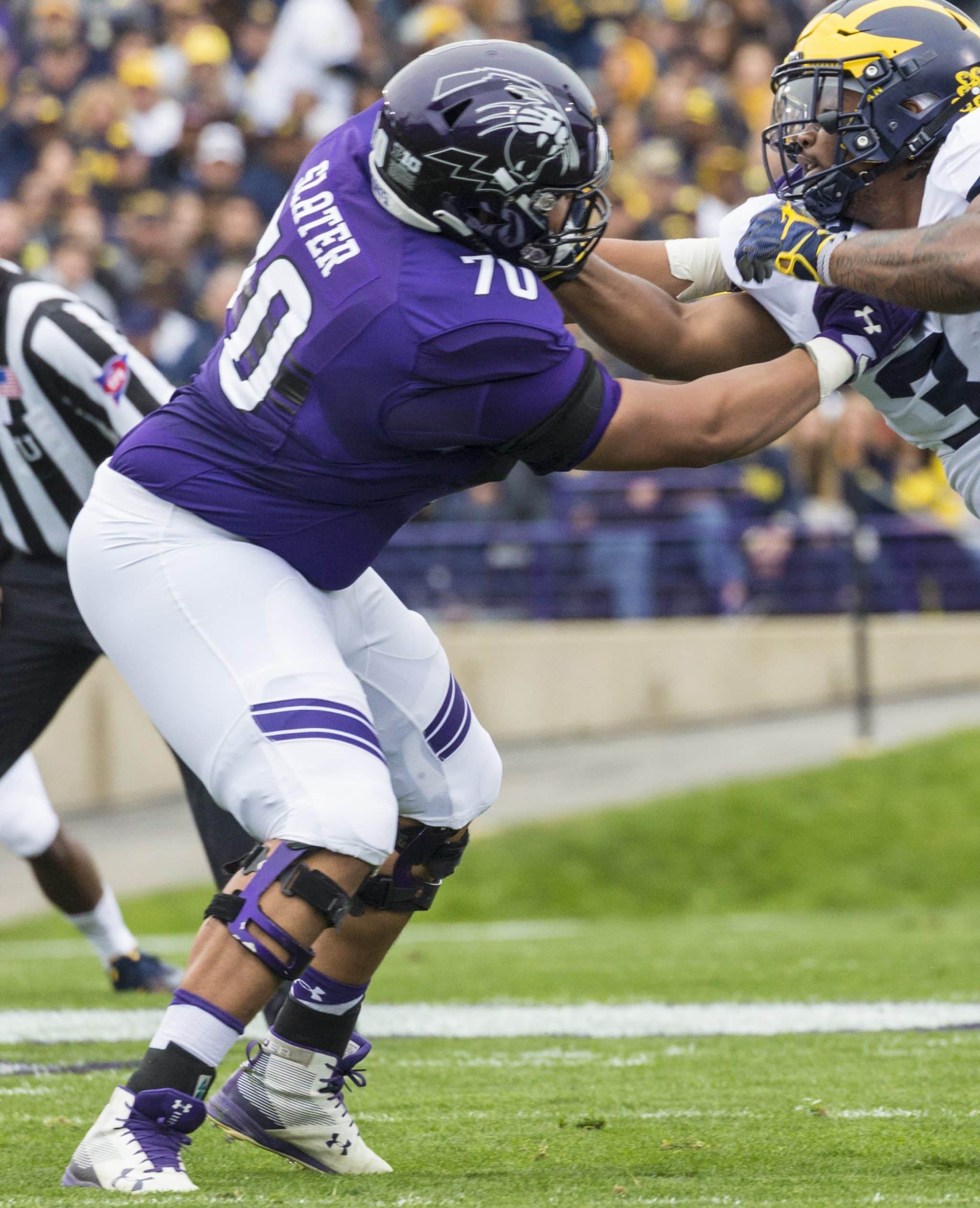 Northwester Offensive Lineman Rashawn Slater. Photo Credit: Maize & Blue Nation | Under Creative Commons License