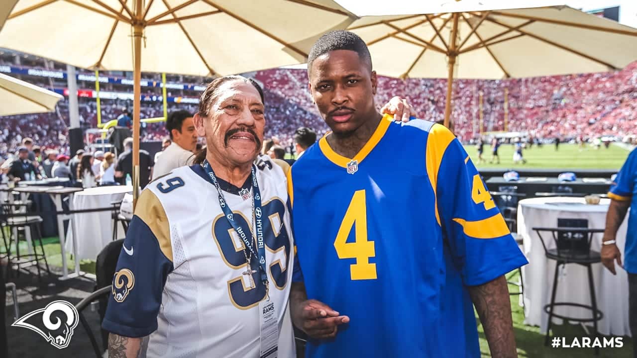 Danny Trejo And YG. Photo Credit: Los Angeles Rams Team Site.