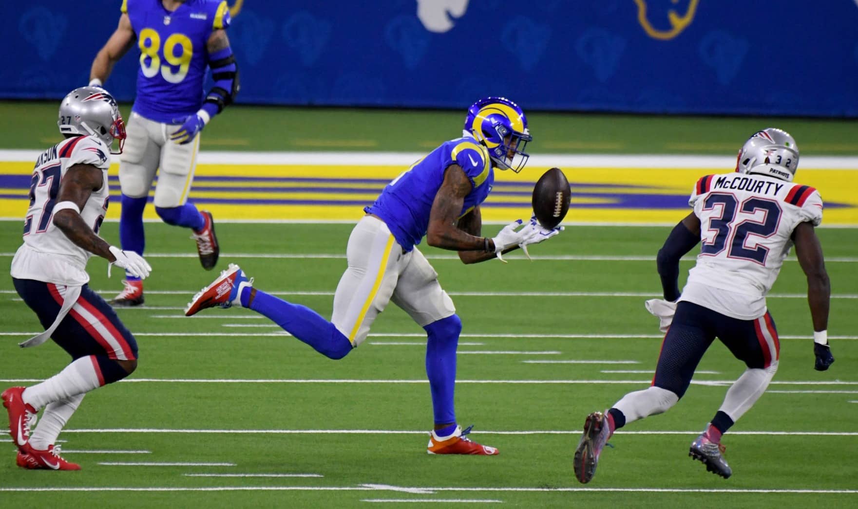 Rams Free Agency Losses Are Sad But Won't Hurt The Team 3 Wide receiver Josh Reynolds #11 of the Los Angeles Rams can???t reach a pass against the New England Patriots in the first half of a NFL football game at SoFi Stadium in Inglewood on Thursday, December 10, 2020. (Photo by Keith Birmingham, Pasadena Star-News/SCNG)