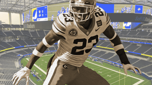 Los Angeles Rams 6th Round Draft Options 9 Georgia Bulldogs Safety Mark Webb. LAFB Network Graphic