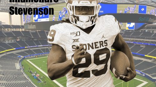 Oklahoma Running Back Rhamondre Stevenson. LAFB Network Graphic.