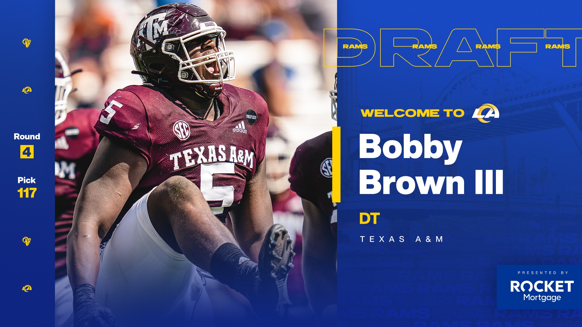 Can Bobby Brown III Be The Steal Of The Draft? 2 Los Angeles Rams Defensive Tackle Bobby Brown III. Photo Credit: Los Angeles Rams Twitter