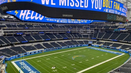 Los Angeles Chargers Home Field At SoFi Stadium. Photo Credit: Dan Wolkenstein | Chargers Unleashed Podcast | LAFB Network