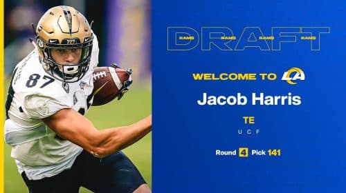 What Kind of Impact Will Rookie Tight End Jacob Harris Have For The Rams? 9 Los Angeles Rams Tight End / Wide Receiver Jacob Harris. Photo Credit: Los Angeles Rams Team Site