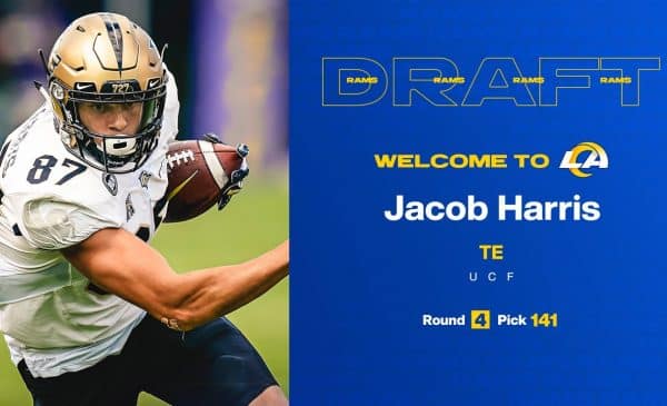 Los Angeles Rams Tight End / Wide Receiver Jacob Harris. Photo Credit: Los Angeles Rams Team Site