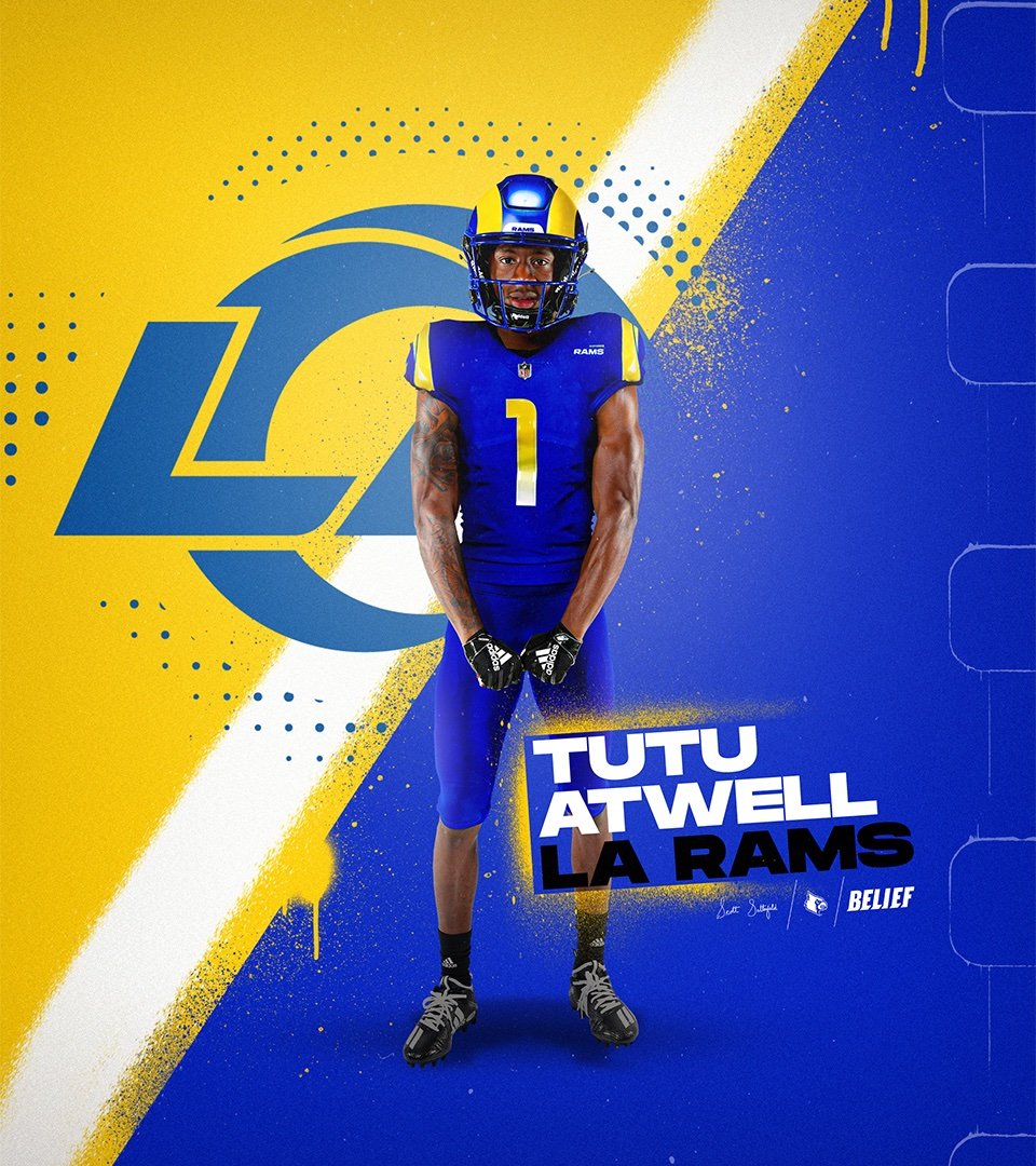 Los Angeles Rams Wide Receiver Tutu Atwell. Photo Credit: Louisville Football Twitter