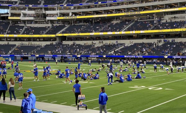 The Los Angeles Rams Warmup During Open Practice At SoFi Stadium. Photo Credit: Ryan Dyrud | LAFB Network