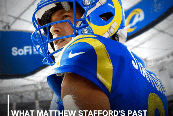 Los Angeles Rams QB Matthew Stafford. Jersey Swap By @McManusDesign on Instagram. An LAFB Network Graphic