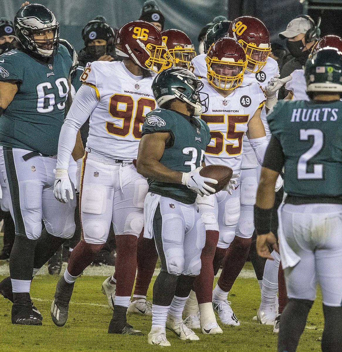 www.allproreels@gmail.com -- from the Washington Football Team at Philadelphia Eagles at Lincoln Financial Field, Philadelphia, Pennsylvania, January 3rd, 2021 (All-Pro Reels Photography)