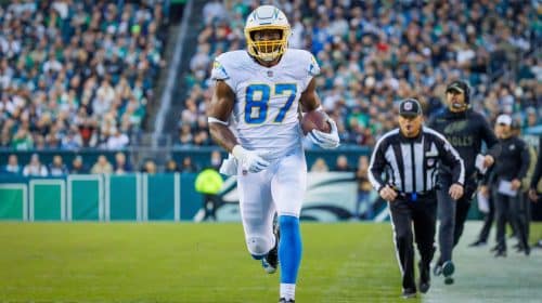Fantasy Football 2021: Week 10 He's HOT Play Him...He's NOT Ghost Him 8 Los Angeles Chargers Tight End Jared Cook. Photo Credit: Ty Nowell | LA Chargers