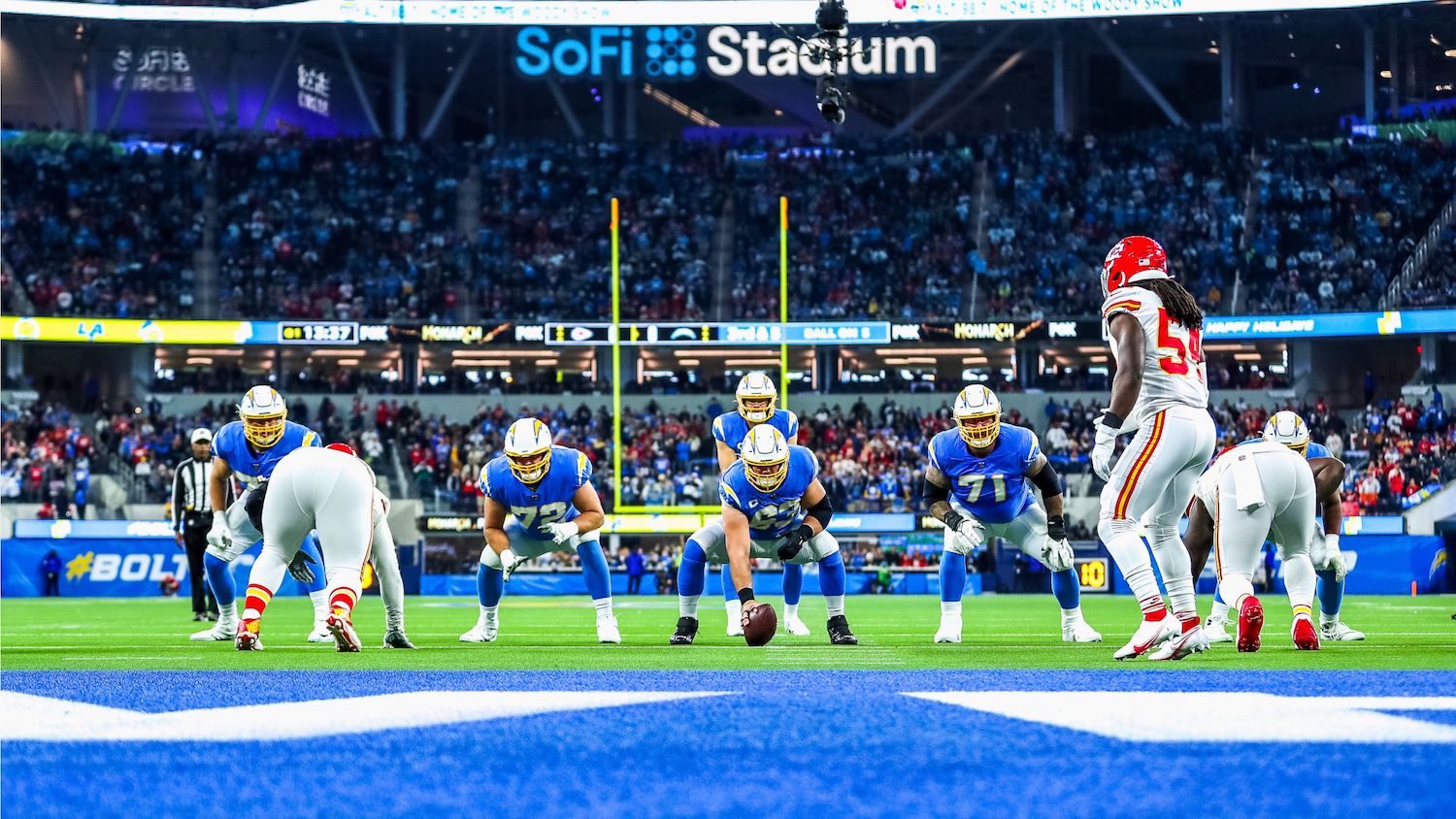 The Los Angeles Chargers Offensive Line. Photo Credit: Ty Nowell | LA Chargers