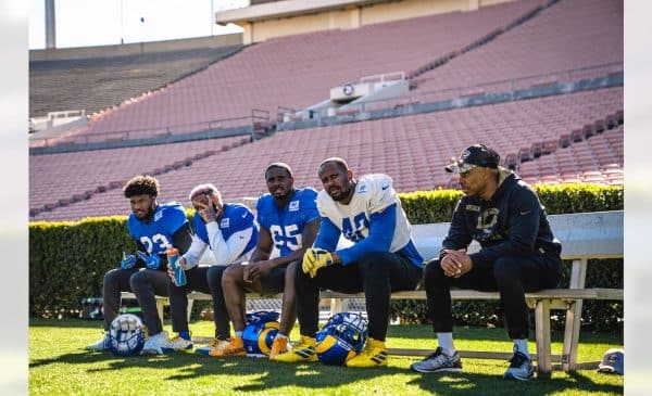 Los Angeles Rams Practice At The Rose Bowl Leading Up To The Super Bowl. Photo Credit: Brevin Townsell | LA Rams | Los Angeles Rams